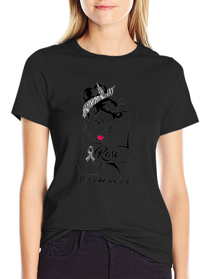 Camiseta Hombre Negra Diseño Concientización Enfermedades Raras