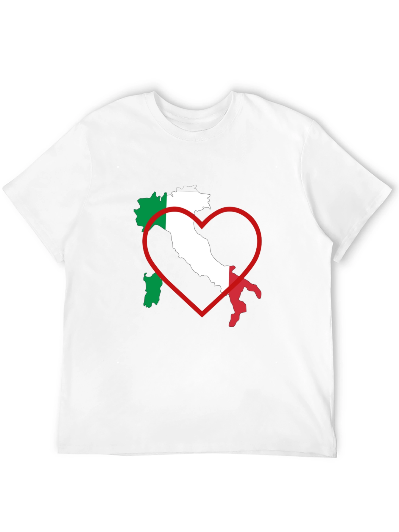 Camiseta Italia Amor Corazón Hombre