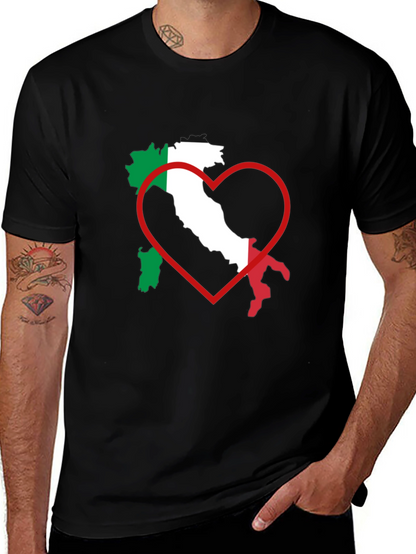 Camiseta Italia Amor Corazón Hombre