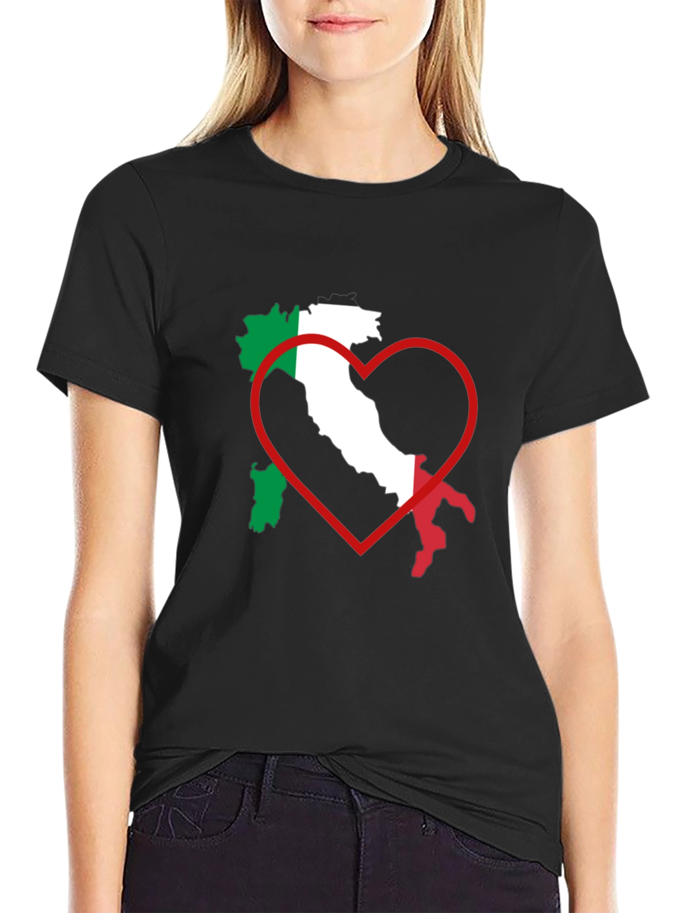 Camiseta Italia Amor Corazón Hombre