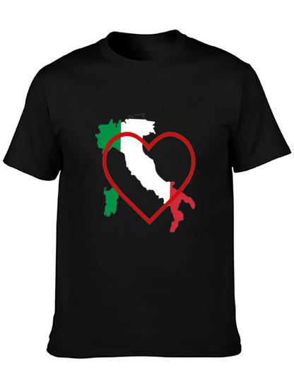Camiseta Italia Amor Corazón Hombre