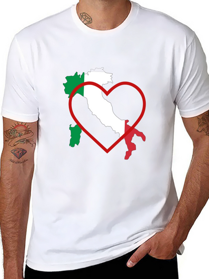 Camiseta Italia Amor Corazón Hombre