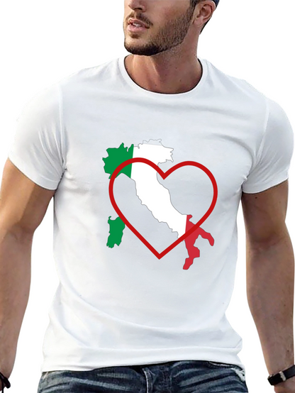 Camiseta Italia Amor Corazón Hombre