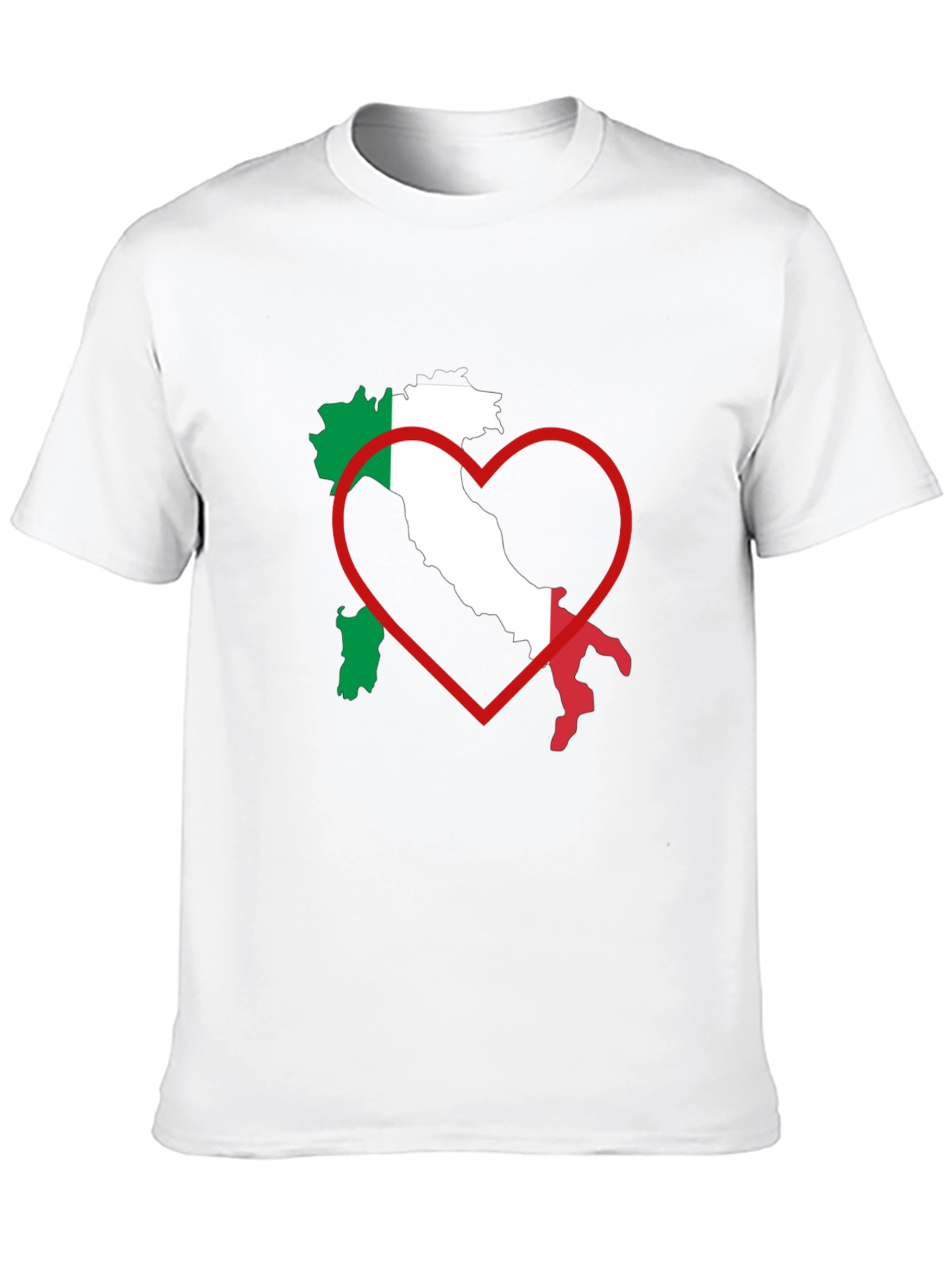 Camiseta Italia Amor Corazón Hombre