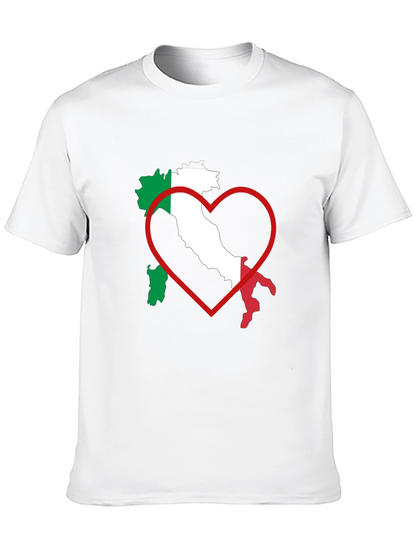 Camiseta Italia Amor Corazón Hombre