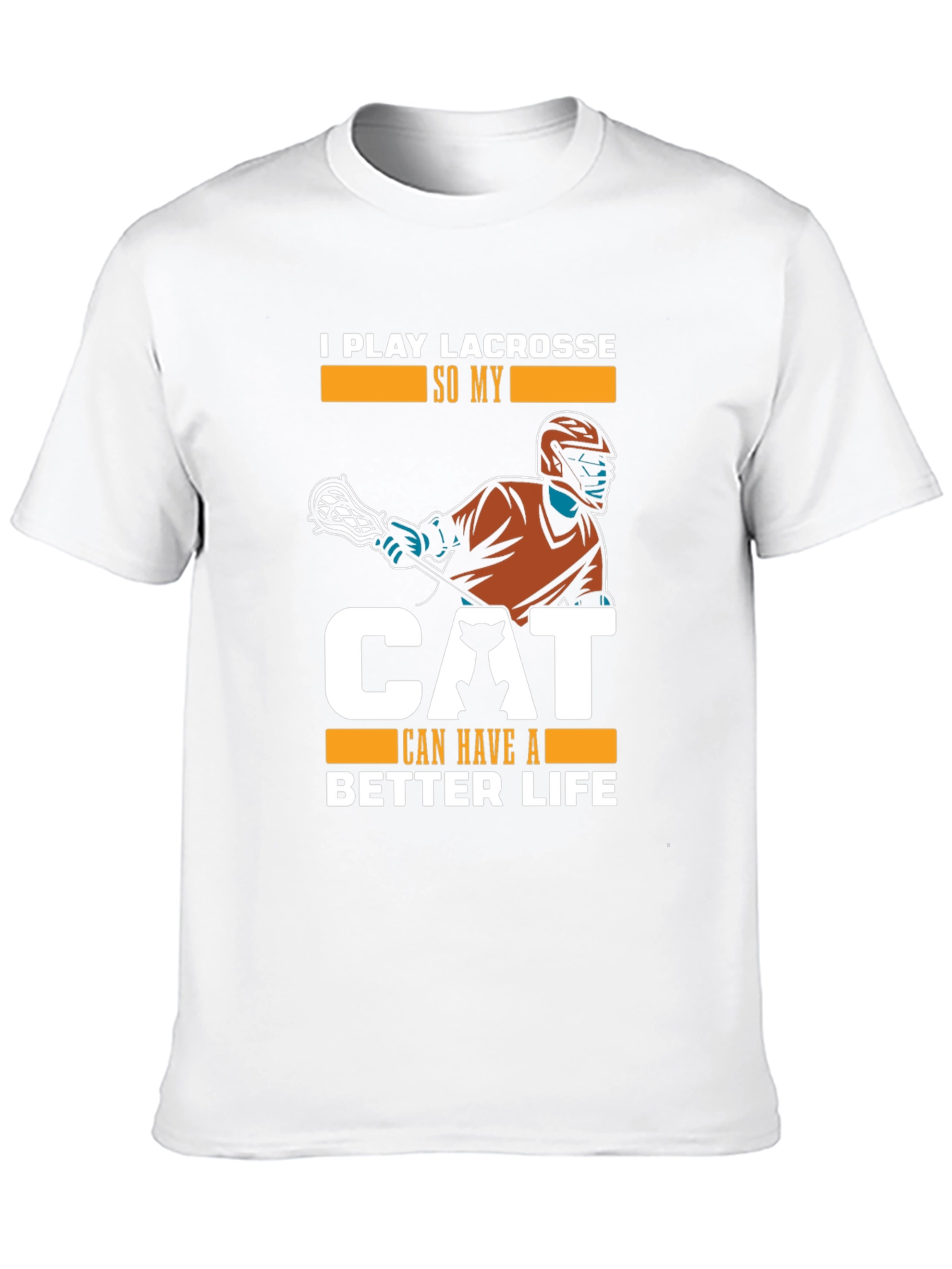 Camiseta Hombre Negra: Lacrosse y Amor Gatuno