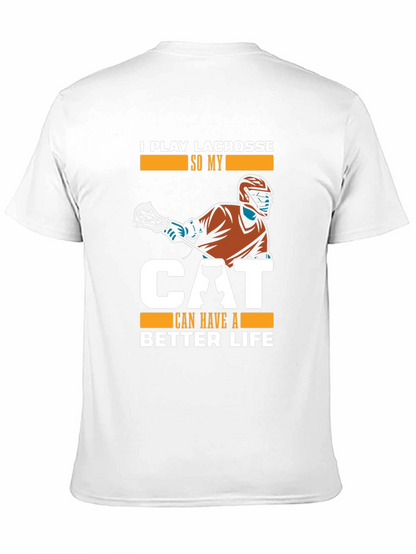 Camiseta Hombre Negra: Lacrosse y Amor Gatuno