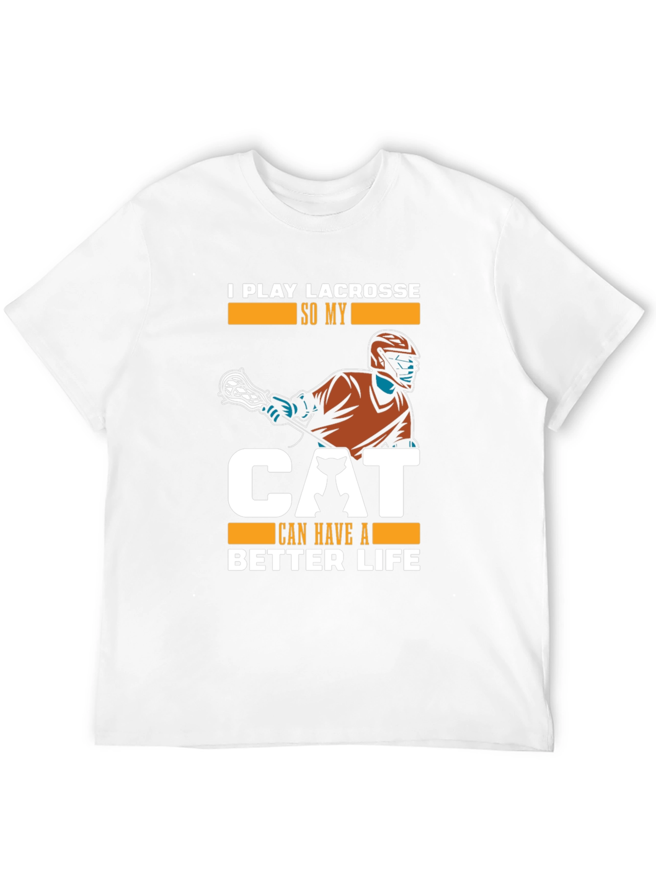 Camiseta Hombre Negra: Lacrosse y Amor Gatuno