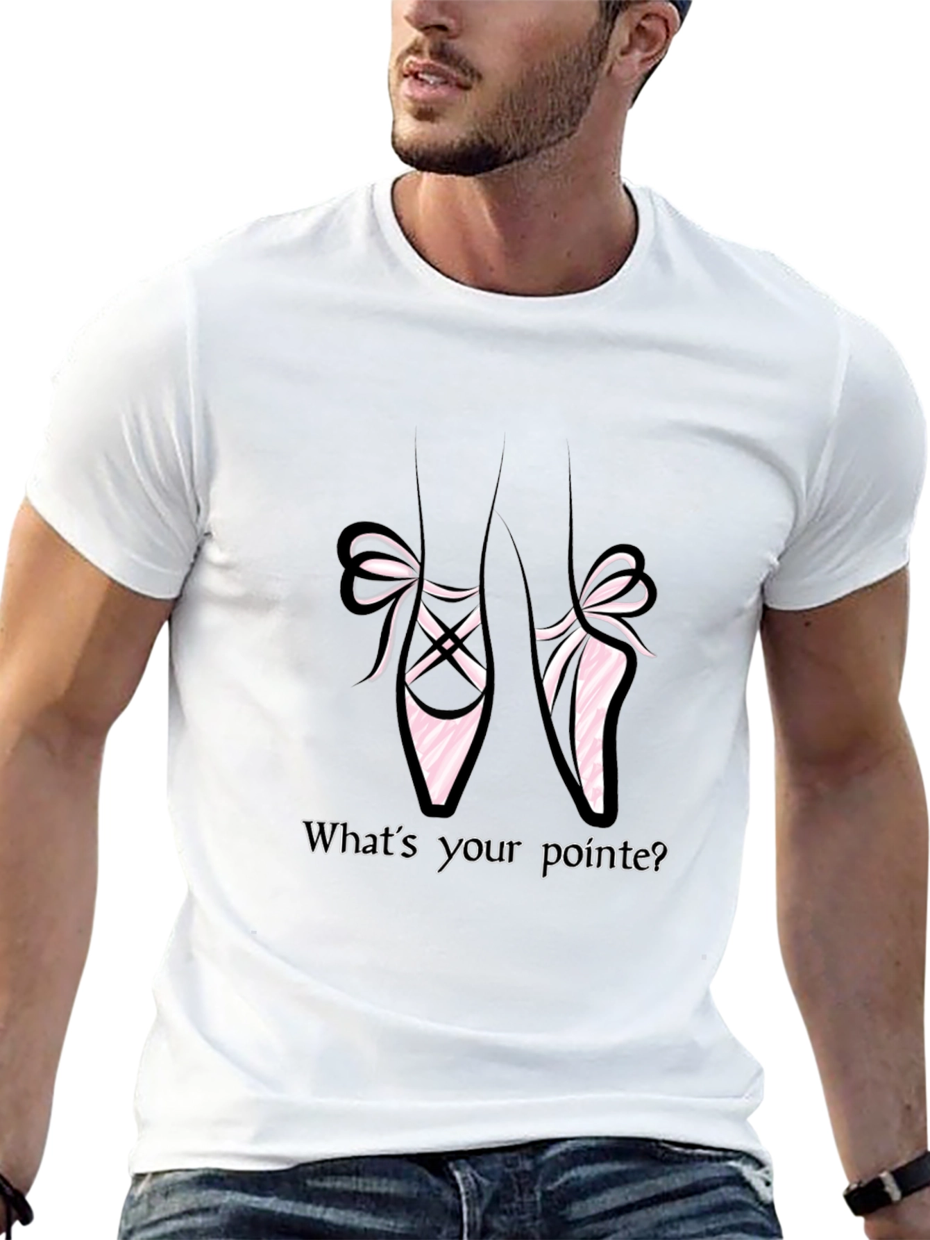 Camiseta Negra con Diseño de Zapatillas de Ballet