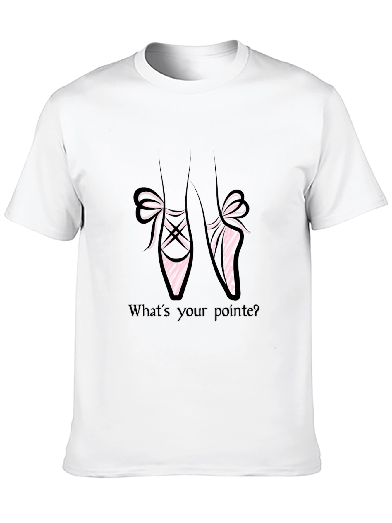 Camiseta Negra con Diseño de Zapatillas de Ballet