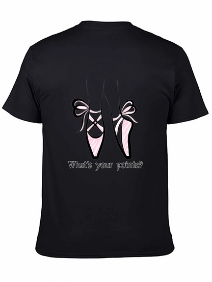 Camiseta Negra con Diseño de Zapatillas de Ballet