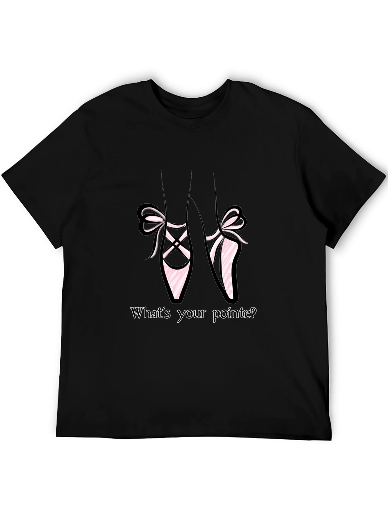 Camiseta Negra con Diseño de Zapatillas de Ballet