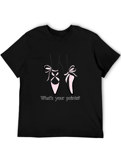 Camiseta Negra con Diseño de Zapatillas de Ballet