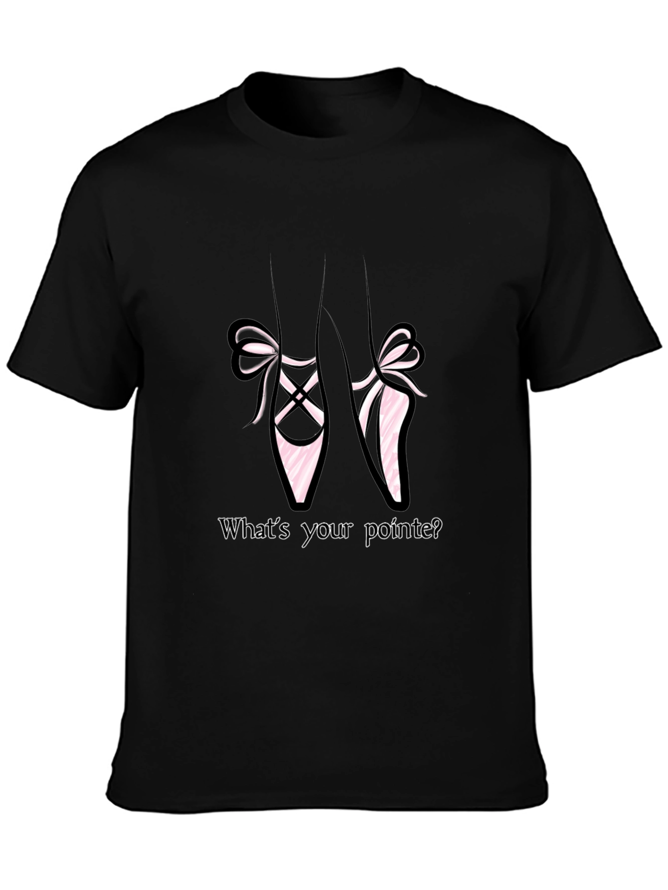 Camiseta Negra con Diseño de Zapatillas de Ballet
