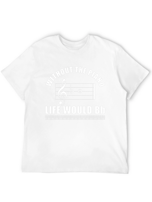 Camiseta Negra Música Piano Vida en Si Bemol