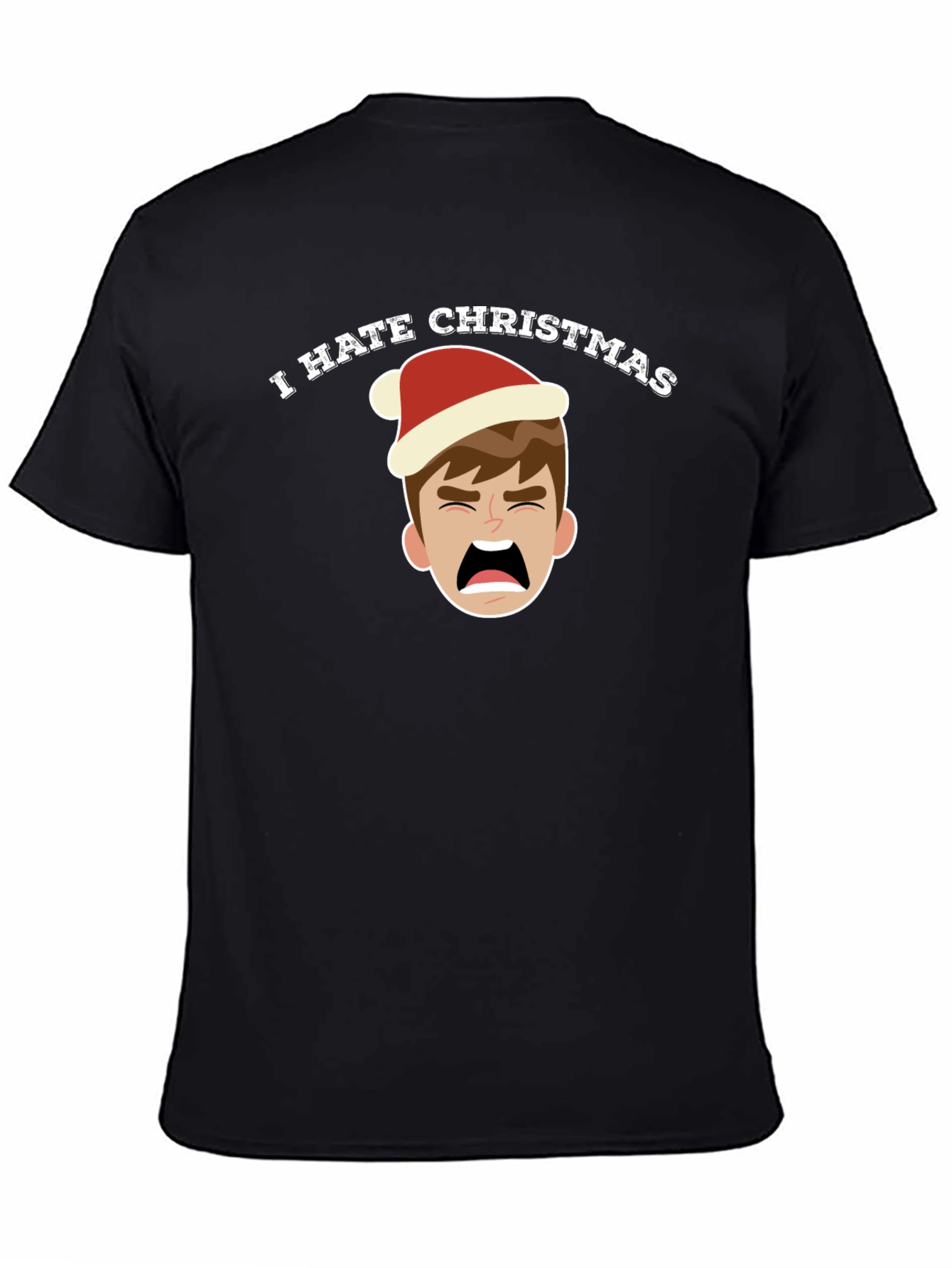 Camiseta Negra Odio la Navidad con Dibujo Navideño