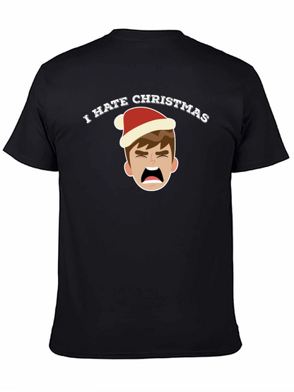 Camiseta Negra Odio la Navidad con Dibujo Navideño