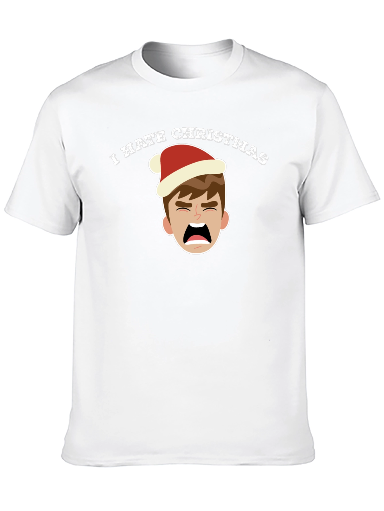 Camiseta Negra Odio la Navidad con Dibujo Navideño