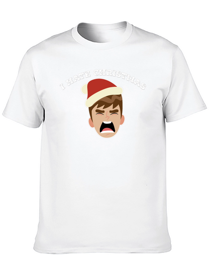 Camiseta Negra Odio la Navidad con Dibujo Navideño