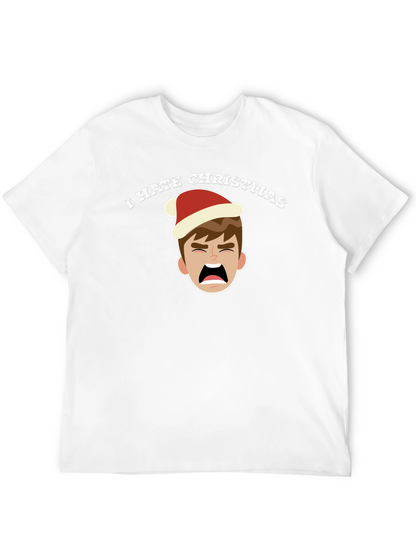 Camiseta Negra Odio la Navidad con Dibujo Navideño