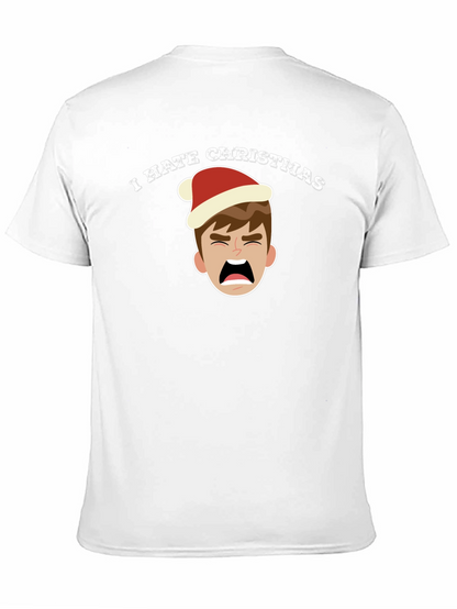Camiseta Negra Odio la Navidad con Dibujo Navideño