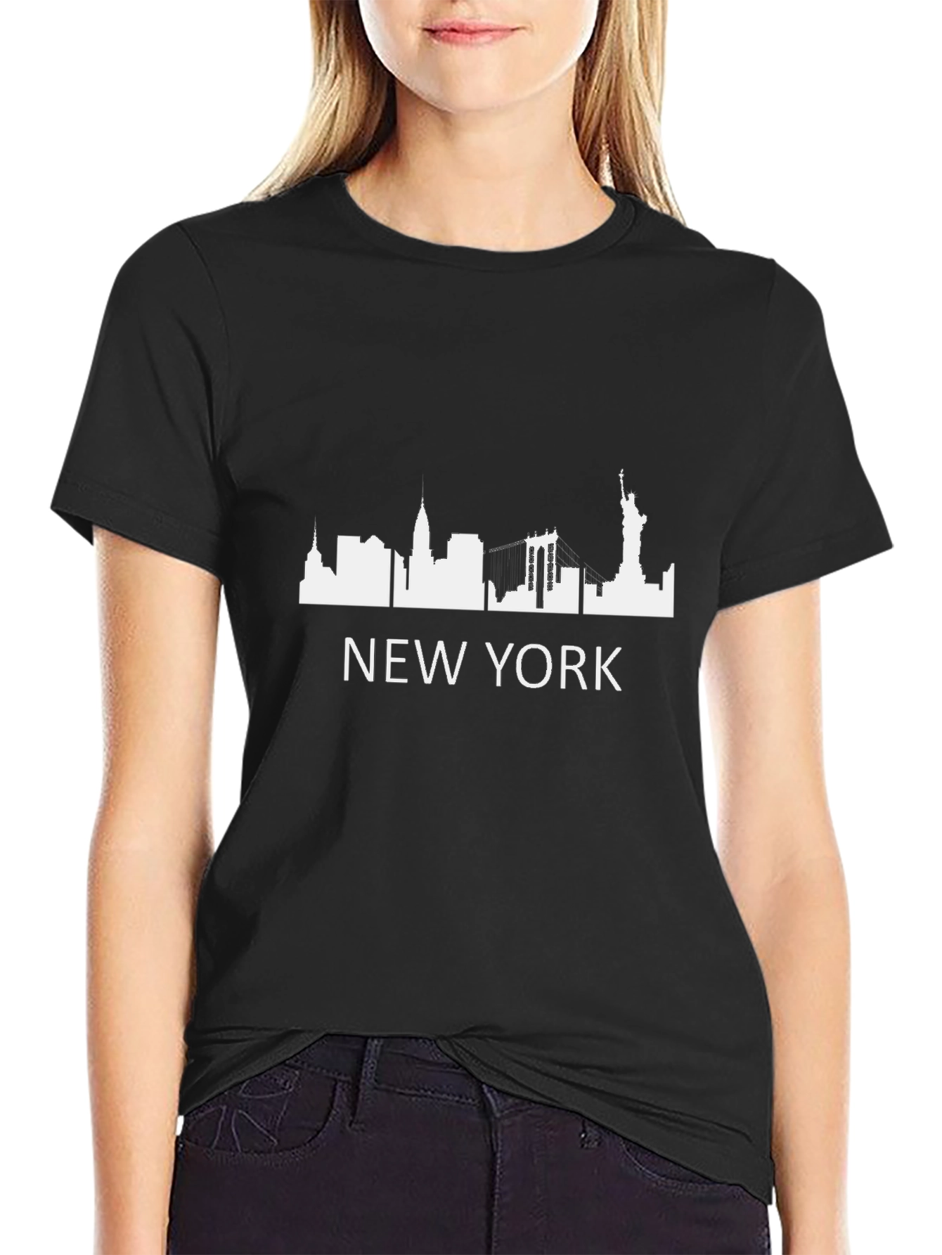 Camiseta Negra Nueva York - Skyline Urbano