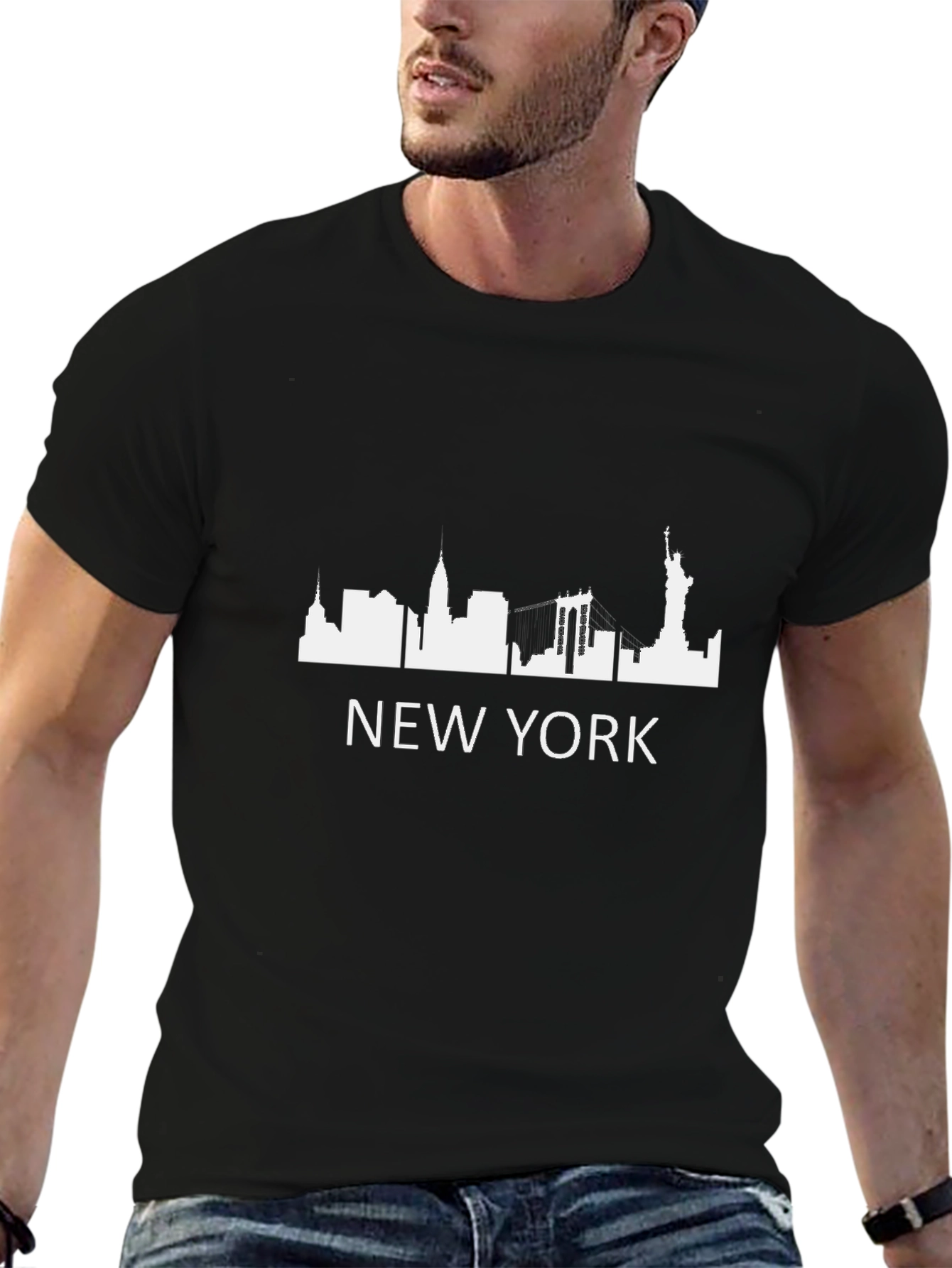 Camiseta Negra Nueva York - Skyline Urbano