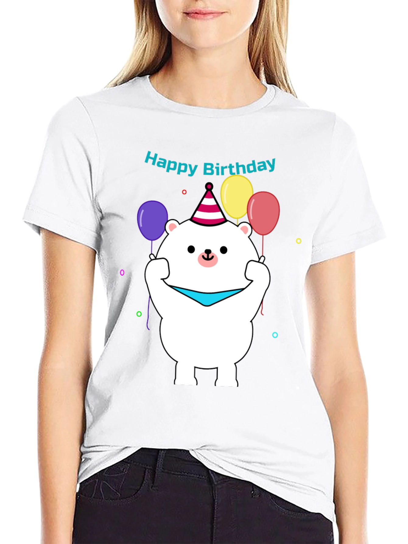 Camiseta Negra con Diseño de Oso Cumpleañero