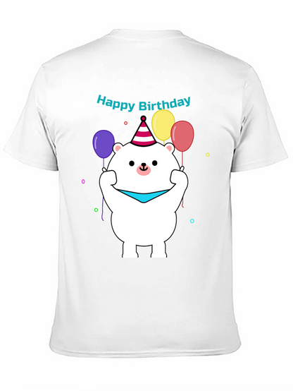 Camiseta Negra con Diseño de Oso Cumpleañero
