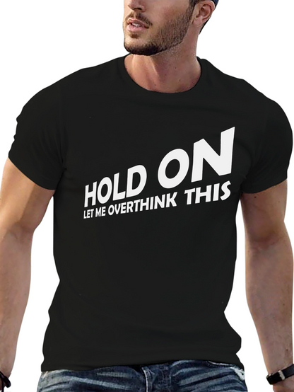 Camiseta Negra con Texto Divertido Hold On