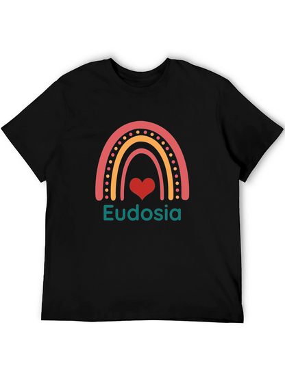 Camiseta Negra con Arcoíris y Nombre Personalizado