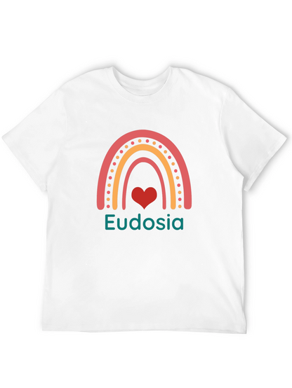 Camiseta Negra con Arcoíris y Nombre Personalizado