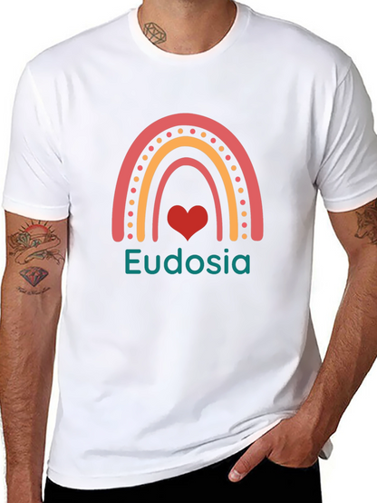 Camiseta Negra con Arcoíris y Nombre Personalizado