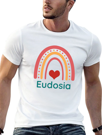 Camiseta Negra con Arcoíris y Nombre Personalizado