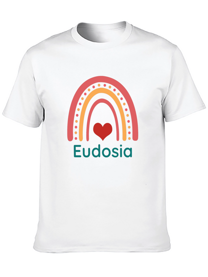 Camiseta Negra con Arcoíris y Nombre Personalizado