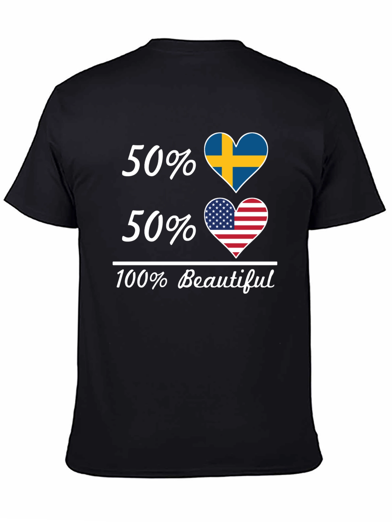 Camiseta Hombre 50% Suecia 50% USA - 100% Hermosa