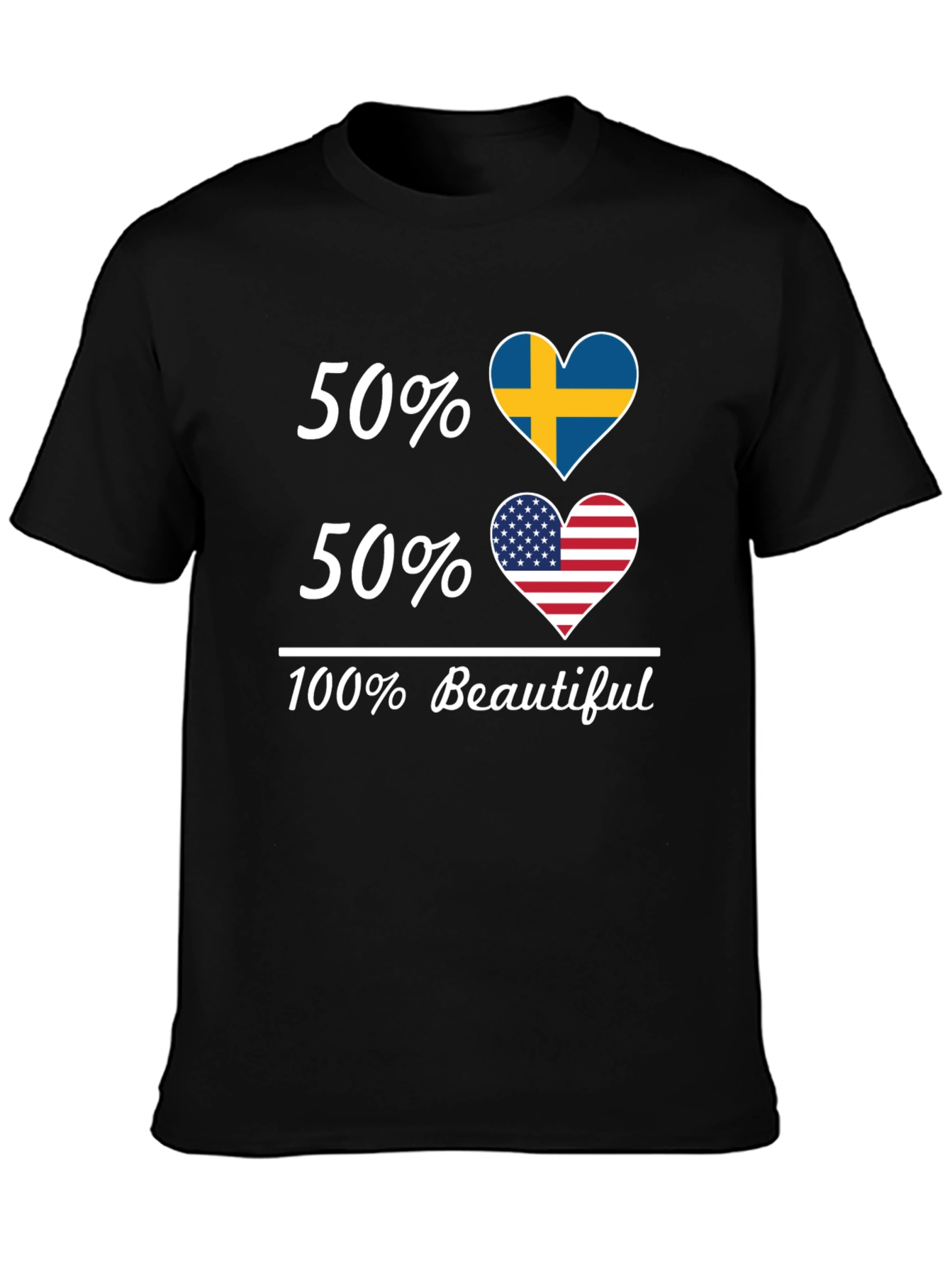 Camiseta Hombre 50% Suecia 50% USA - 100% Hermosa