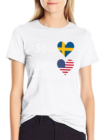 Camiseta Hombre 50% Suecia 50% USA - 100% Hermosa