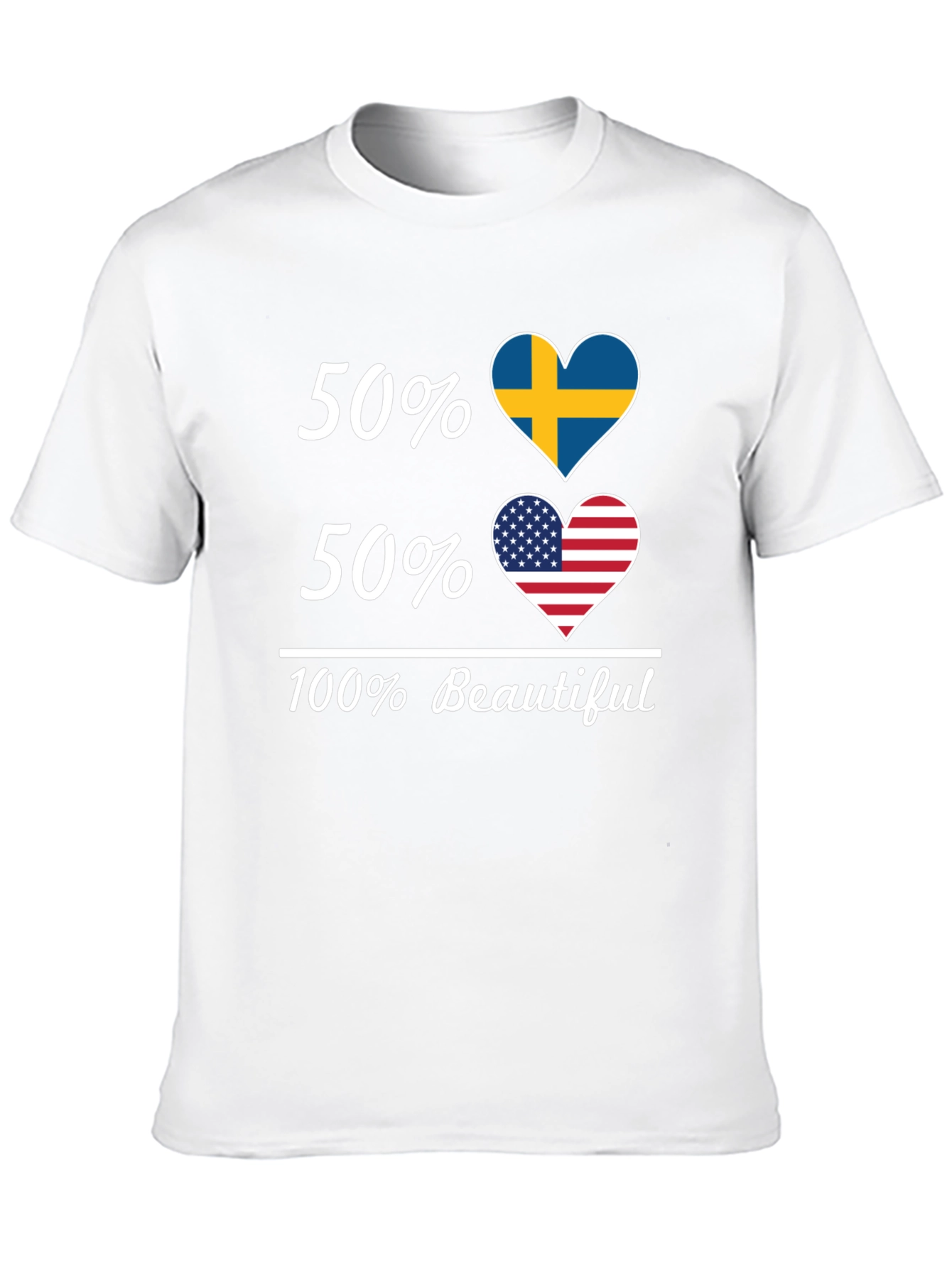 Camiseta Hombre 50% Suecia 50% USA - 100% Hermosa