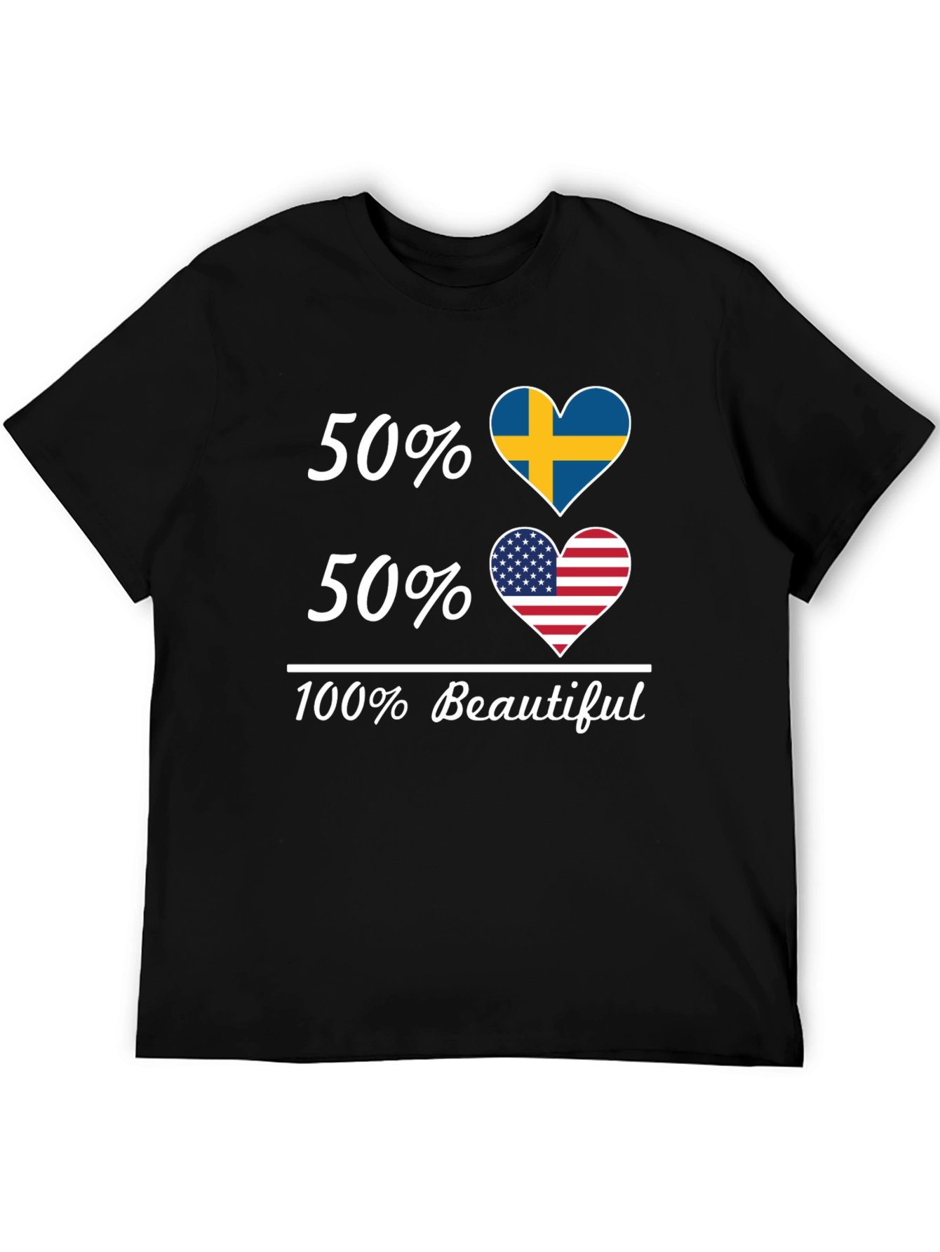 Camiseta Hombre 50% Suecia 50% USA - 100% Hermosa