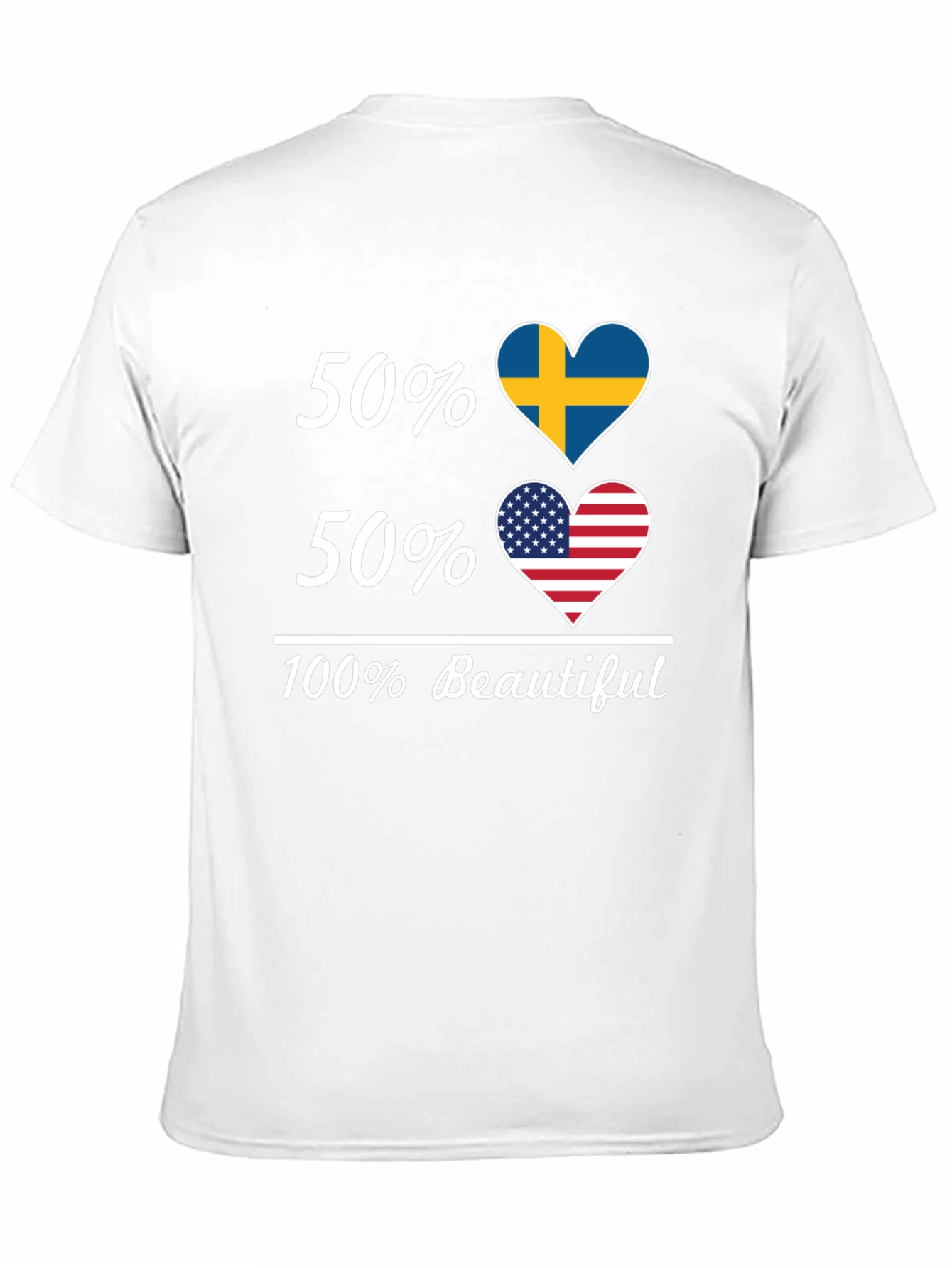 Camiseta Hombre 50% Suecia 50% USA - 100% Hermosa