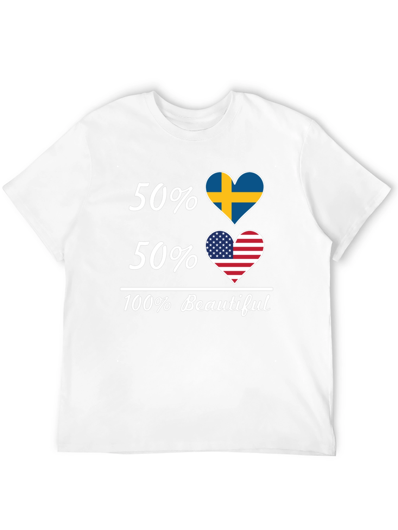 Camiseta Hombre 50% Suecia 50% USA - 100% Hermosa