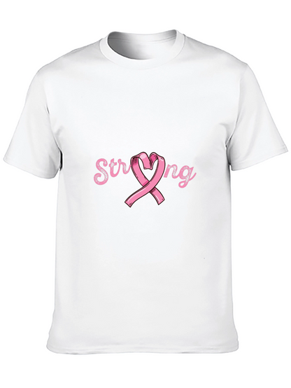 Camiseta Negra Strong Cinta Rosa Conciencia Cáncer