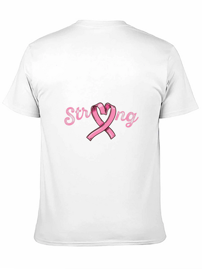 Camiseta Negra Strong Cinta Rosa Conciencia Cáncer