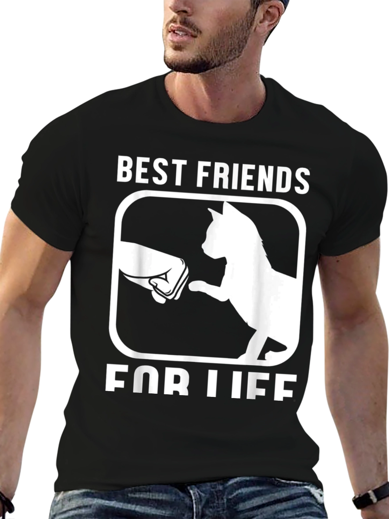 Camiseta Mejores amigos para siempre con gato