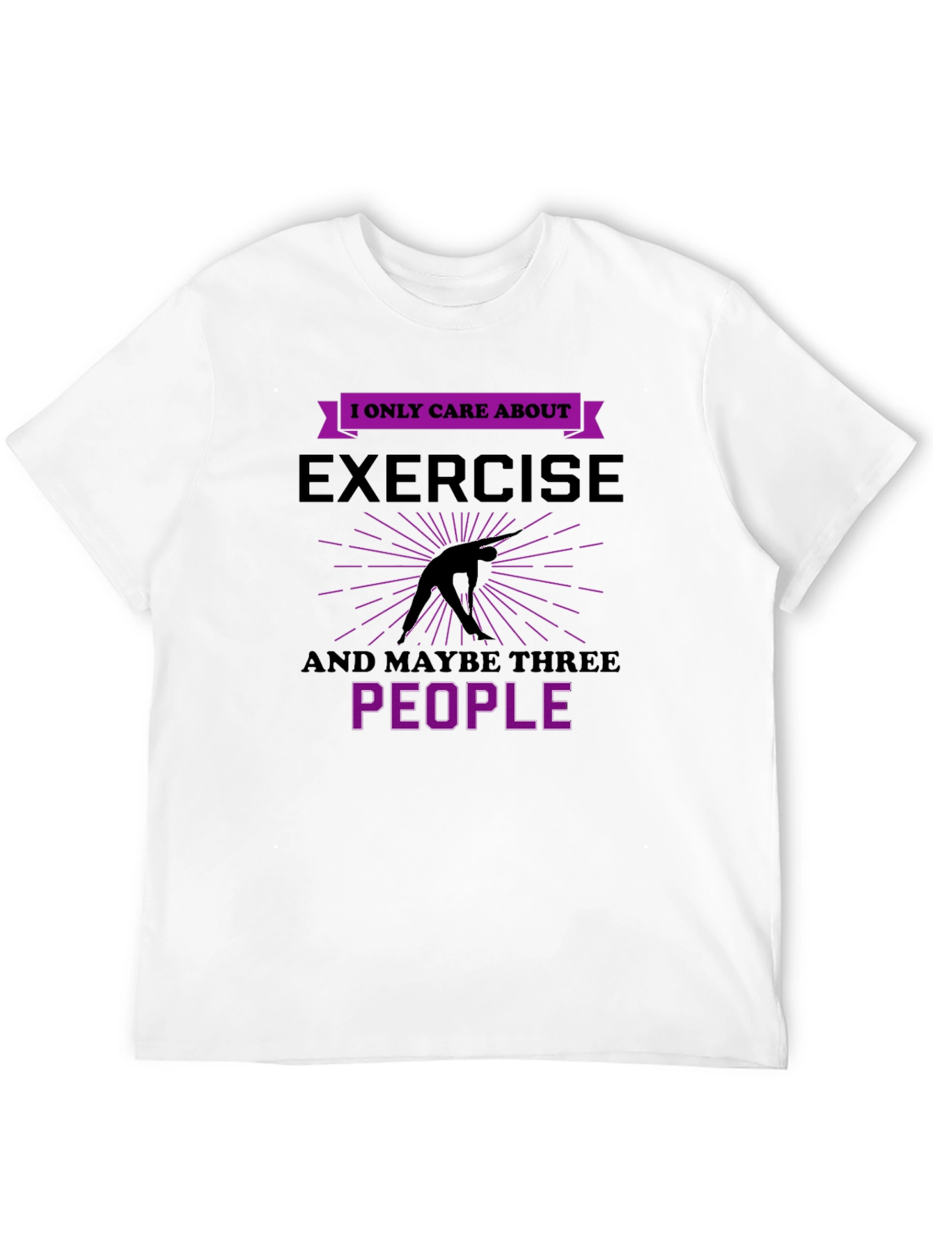 Camiseta Negra: Ejercicio y Tres Personas