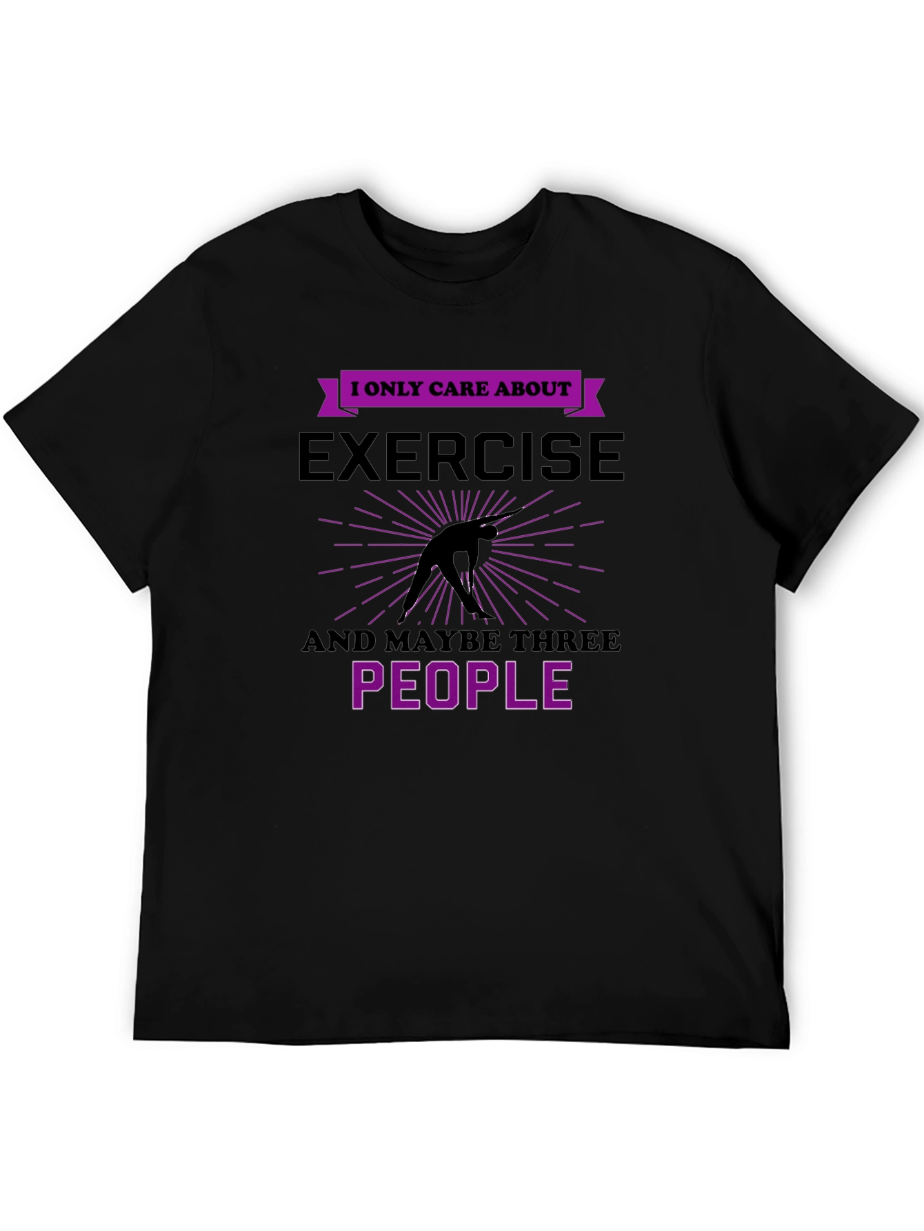 Camiseta Negra: Ejercicio y Tres Personas