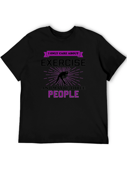 Camiseta Negra: Ejercicio y Tres Personas