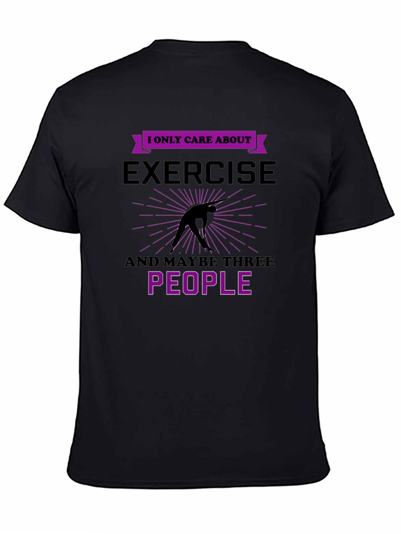 Camiseta Negra: Ejercicio y Tres Personas