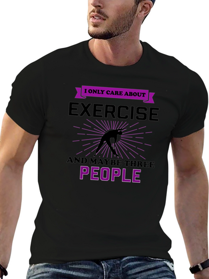 Camiseta Negra: Ejercicio y Tres Personas